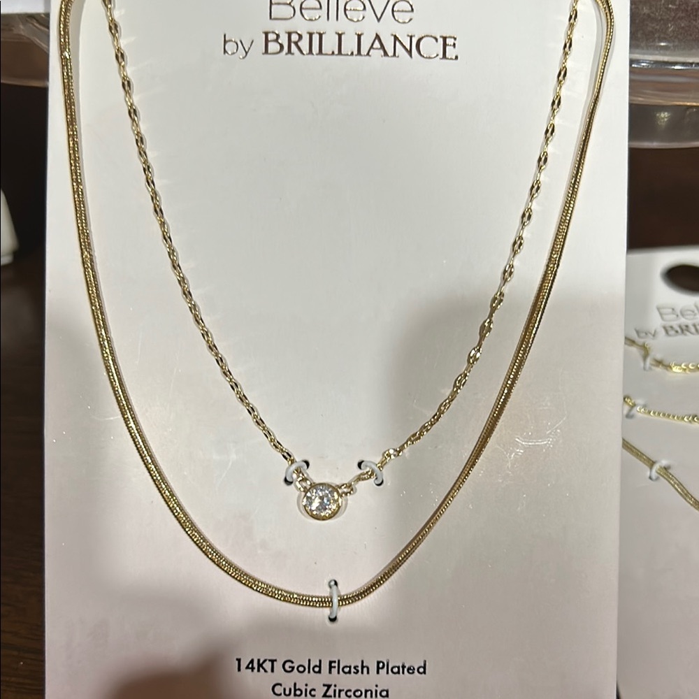 Gold Delicate Necklaces with Gemstone Charms